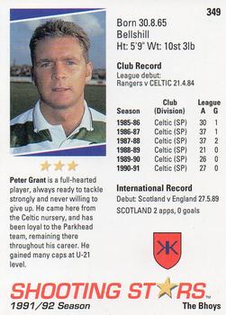 1991-92 Merlin Shooting Stars UK #349 Peter Grant Back