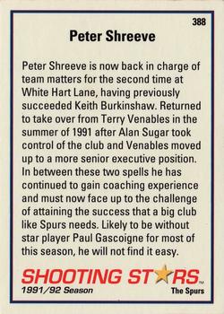 1991-92 Merlin Shooting Stars UK #388 Peter Shreeve Back