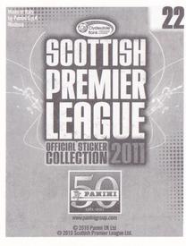 2011 Panini Scottish Premier League Stickers #22 Paul Hartley Back