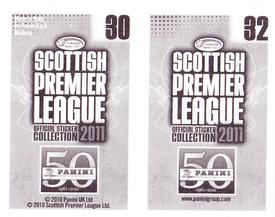 2011 Panini Scottish Premier League Stickers #30 / 32 Fraser Fyvie / Chris Maguire Back