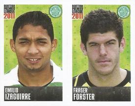 2011 Panini Scottish Premier League Stickers #49 / 51 Fraser Forster / Emilio Izaguirre Front