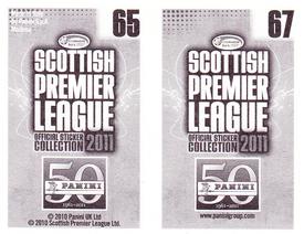 2011 Panini Scottish Premier League Stickers #65 / 67 Shaun Maloney / Joe Ledley Back