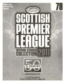2011 Panini Scottish Premier League Stickers #78 Daryl Murphy Back