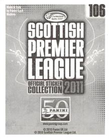 2011 Panini Scottish Premier League Stickers #106 Sean Dillon Back