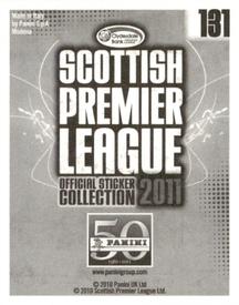 2011 Panini Scottish Premier League Stickers #131 Danny Cadamarteri Back
