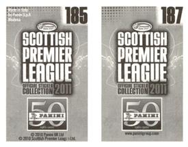 2011 Panini Scottish Premier League Stickers #185 / 187 Darren Barr / Ismael Bouzid Back
