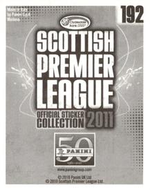2011 Panini Scottish Premier League Stickers #192 Eggert Jonsson Back