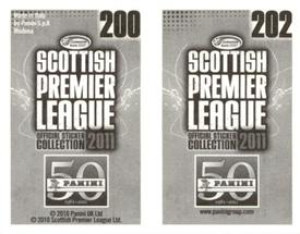 2011 Panini Scottish Premier League Stickers #200 / 202 Andy Driver / David Templeton Back