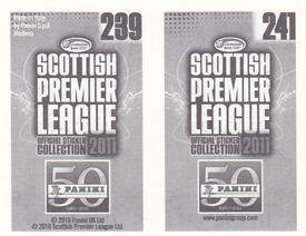 2011 Panini Scottish Premier League Stickers #239 / 241 Kevin McBride / David Wotherspoon Back