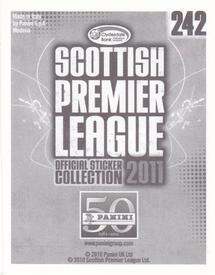 2011 Panini Scottish Premier League Stickers #242 David Wotherspoon Back