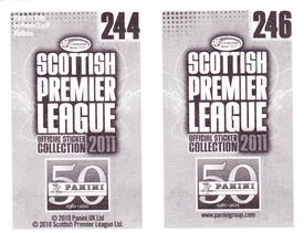 2011 Panini Scottish Premier League Stickers #244 / 246 Liam Miller / Colin Nish Back