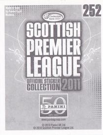 2011 Panini Scottish Premier League Stickers #252 Scott Brown Back