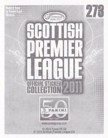 2011 Panini Scottish Premier League Stickers #273 David Proctor Back