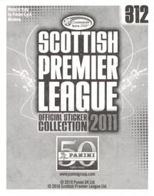 2011 Panini Scottish Premier League Stickers #312 Garry Hay Back