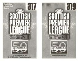 2011 Panini Scottish Premier League Stickers #317 / 319 Mohamadou Sissoko / Ben Gordon Back