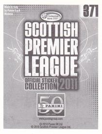 2011 Panini Scottish Premier League Stickers #371 Alan Gow Back