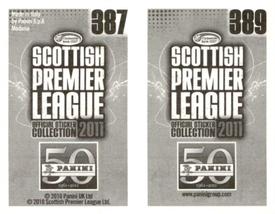 2011 Panini Scottish Premier League Stickers #387 / 389 Allan McGregor / Neil Alexander Back