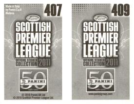 2011 Panini Scottish Premier League Stickers #407 / 409 Vladimir Weiss / Steven Naismith Back