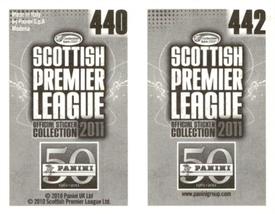 2011 Panini Scottish Premier League Stickers #440 / 442 Peter Enckelman / Dave MacKay Back