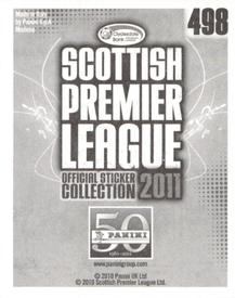 2011 Panini Scottish Premier League Stickers #498 Steven Thomson Back