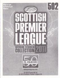 2011 Panini Scottish Premier League Stickers #502 Sean Lynch Back
