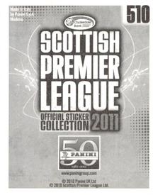 2011 Panini Scottish Premier League Stickers #510 Paul McGowan Back