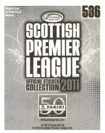 2011 Panini Scottish Premier League Stickers #536 Nikica Jelavic Back