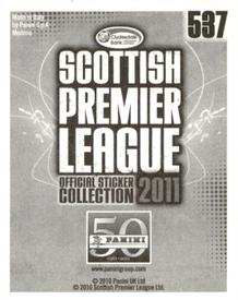 2011 Panini Scottish Premier League Stickers #537 Kyle Lafferty Back