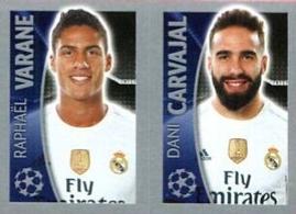 2015-16 Topps UEFA Champions League Stickers #45 Raphaël Varane / Dani Carvajal Front