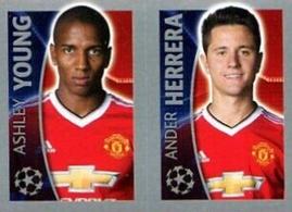 2015-16 Topps UEFA Champions League Stickers #118 Ashley Young / Ander Herrera Front