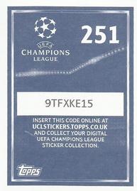 2015-16 Topps UEFA Champions League Stickers #251 Vincent Kompany Back