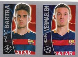 2015-16 Topps UEFA Champions League Stickers #318 Marc Bartra / Thomas Vermaelen Front