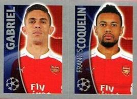 2015-16 Topps UEFA Champions League Stickers #405 Gabriel / Francis Coquelin Front