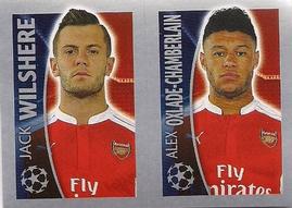 2015-16 Topps UEFA Champions League Stickers #406 Jack Wilshere / Alex Oxlade-Chamberlain Front