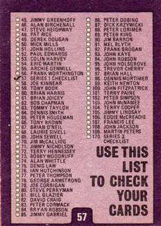 1971-72 A&BC Gum English Footballers (Purple Backs) #57 Checklist: 1-109 & 170 Back