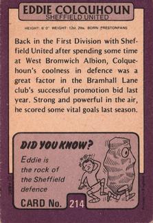 1971-72 A&BC Gum English Footballers (Purple Backs) #214 Eddie Colquhoun Back