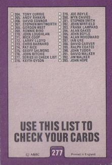 1971-72 A&BC Gum English Footballers (Purple Backs) #277 Checklist: 220-293 Back