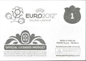 2012 Panini UEFA Euro 2012 Stickers #1 Official logo Back