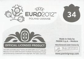 2012 Panini UEFA Euro 2012 Stickers #34 Samen Geschiedenis Schrijven Back