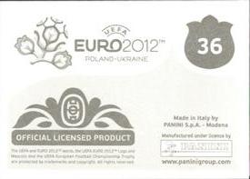 2012 Panini UEFA Euro 2012 Stickers #36 Gemeinsam Geschichte Schreiben Back
