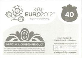 2012 Panini UEFA Euro 2012 Stickers #40 Creating History Together Back