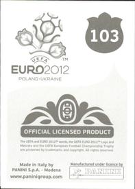 2012 Panini UEFA Euro 2012 Stickers #103 Giorgos Samaras Back