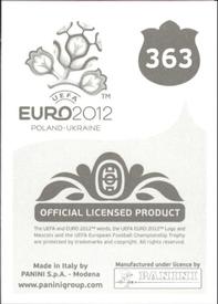 2012 Panini UEFA Euro 2012 Stickers #363 Jon Walters Back