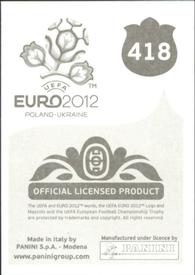 2012 Panini UEFA Euro 2012 Stickers #418 Andriy Voronin Back
