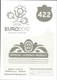 2012 Panini UEFA Euro 2012 Stickers #422 Andriy Shevchenko Back