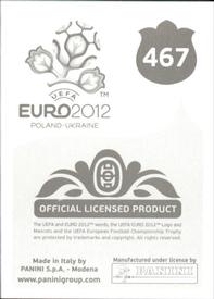2012 Panini UEFA Euro 2012 Stickers #467 Mamadou Sakho Back