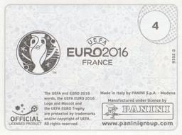 2016 Panini UEFA Euro Stickers #4 Panini Back