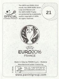 2016 Panini UEFA Euro Stickers #21 Laurent Koscielny Back