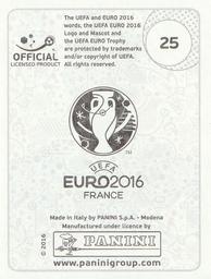 2016 Panini UEFA Euro Stickers #25 Eliaquim Mangala Back