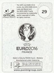 2016 Panini UEFA Euro Stickers #29 Yohan Cabaye Back